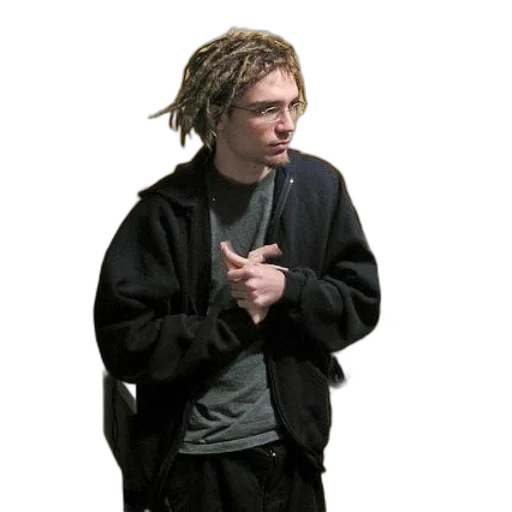 jacket, staff, hair, creature transparent PNG cut-out