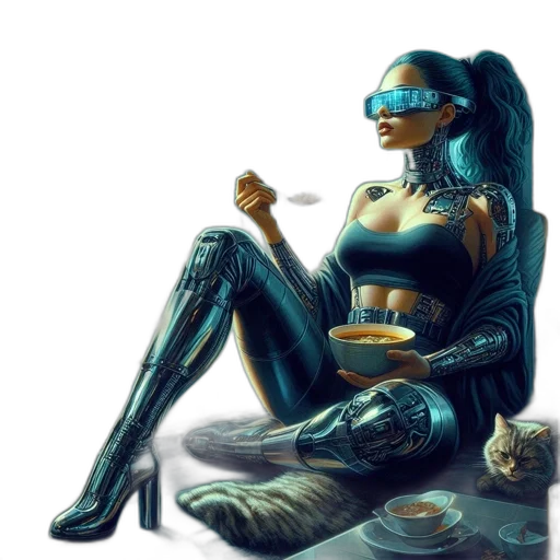 robot, jewelry, mask, cyberpunk transparent PNG cut-out