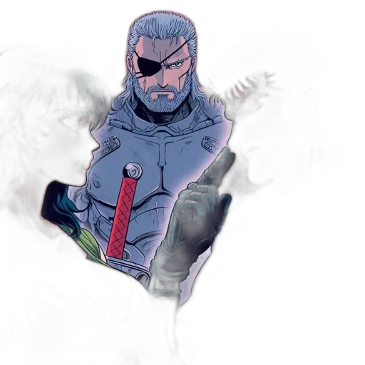 sword, weapon, jacket, comic book art transparent PNG cut-out