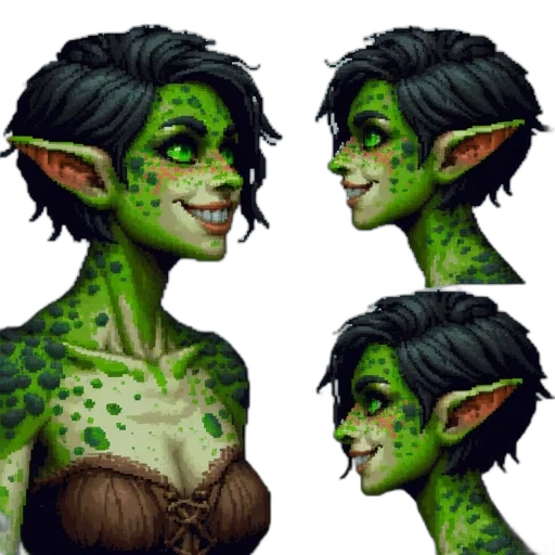 face, concept art, fantasy art, pixel art transparent PNG cut-out