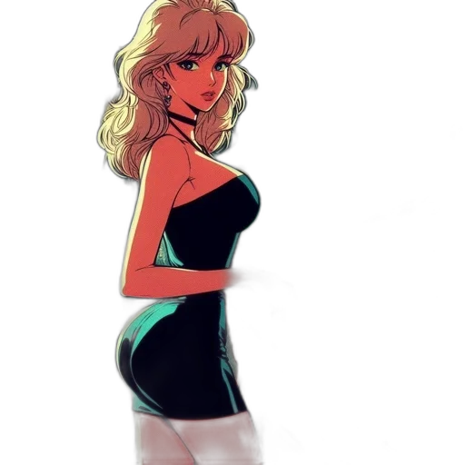 dress, concept art, comic book art, cartoon transparent PNG cut-out