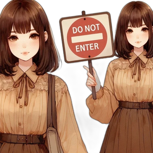 dress, hair, jacket, staff transparent PNG cut-out
