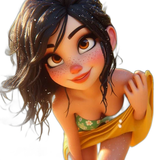 dress, face, 3d render, fantasy art transparent PNG cut-out