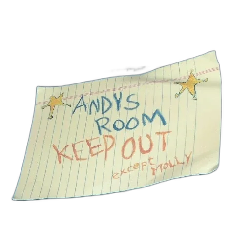 piece, paper, words, andy transparent PNG cut-out