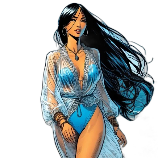 dress, comic book art, concept art, fantasy art transparent PNG cut-out