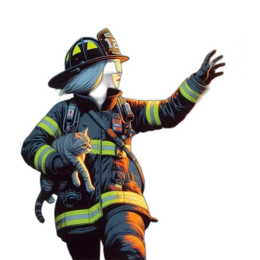 staff, mask, jacket, hat transparent PNG cut-out