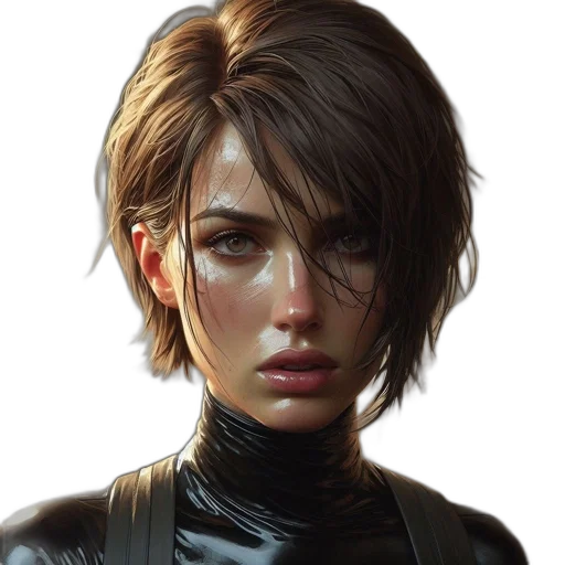 face, jacket, cyberpunk, concept art transparent PNG cut-out
