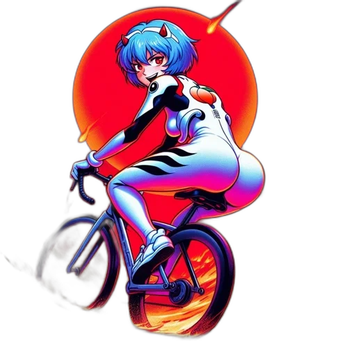 robot, anime, vaporwave, concept art transparent PNG cut-out