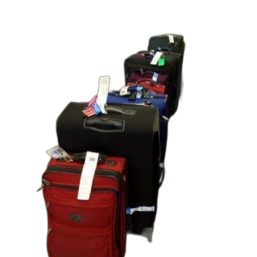 robot, staff, row, suitcases transparent PNG cut-out