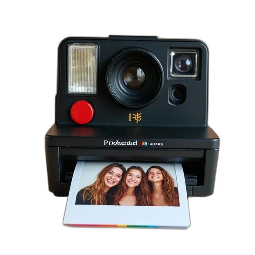 black, polaroid, instant, camera transparent PNG cut-out
