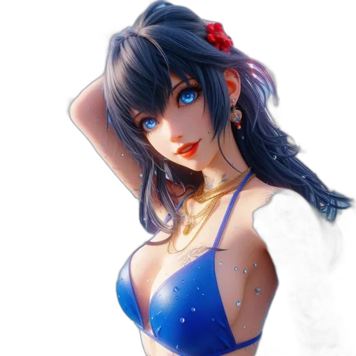 dress, staff, flower, jewelry transparent PNG cut-out
