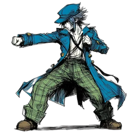 jacket, staff, hat, weapon transparent PNG cut-out