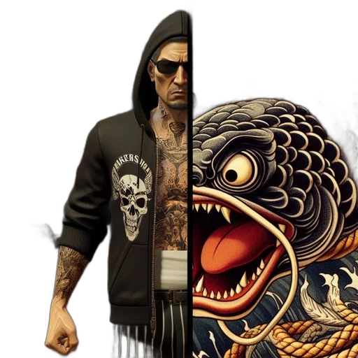 jacket, concept art, 3d render, mix transparent PNG cut-out