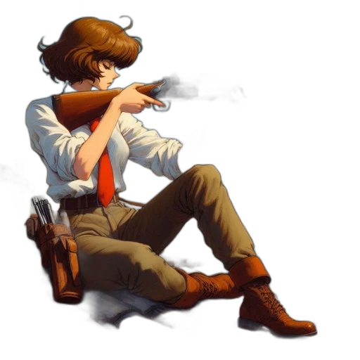 staff, jacket, weapon, concept art transparent PNG cut-out