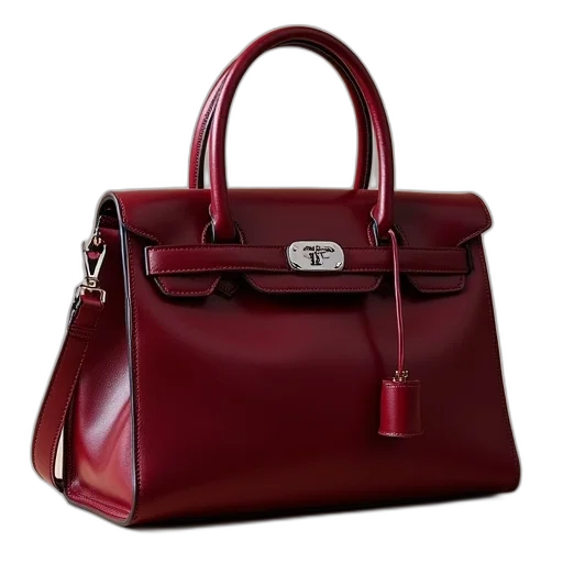 structured, bag, burgundy transparent PNG cut-out