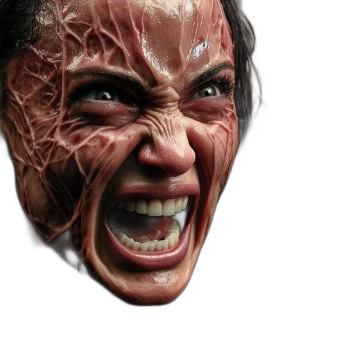 mask, face, creature, 3d render transparent PNG cut-out