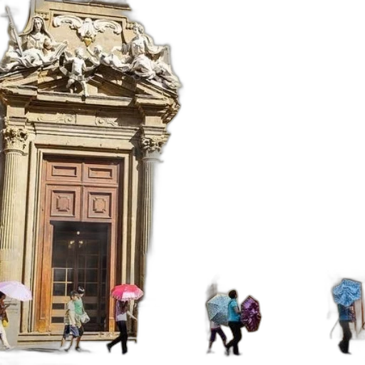 umbrella, building, 3d render, concept art transparent PNG cut-out