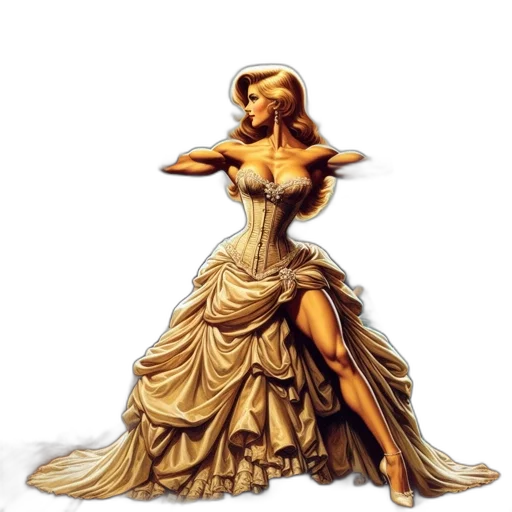 dress, jewelry, crown, fantasy art transparent PNG cut-out