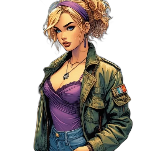 jacket, comic book art, concept art, cartoon transparent PNG cut-out