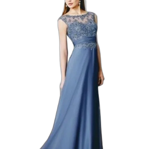 dress, photorealistic, blue, woman transparent PNG cut-out