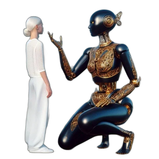 robot, jewelry, concept art, 3d render transparent PNG cut-out