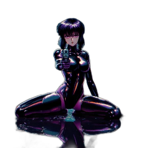 robot, dress, creature, staff transparent PNG cut-out