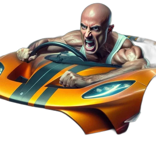 car, concept art, comic book art, 3d render transparent PNG cut-out