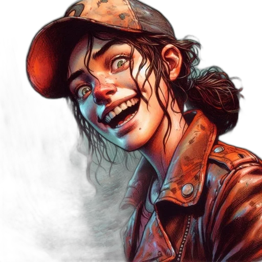 face, jacket, comic book art, concept art transparent PNG cut-out