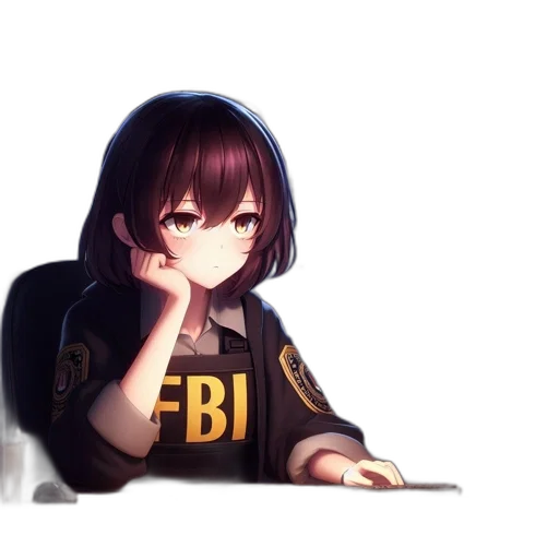 weapon, staff, face, jacket transparent PNG cut-out