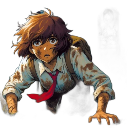 face, jacket, creature, weapon transparent PNG cut-out