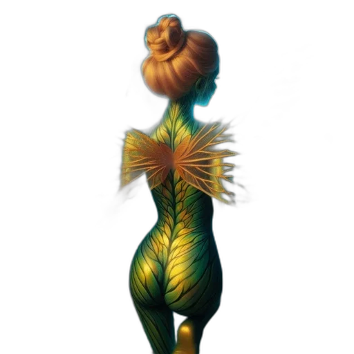 dress, flower, creature, hair transparent PNG cut-out