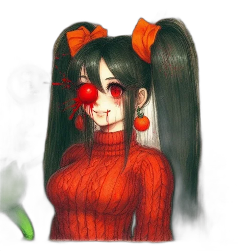 mask, creature, dress, hair transparent PNG cut-out