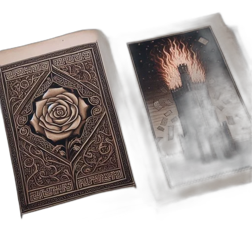 fire, open, book, displays transparent PNG cut-out