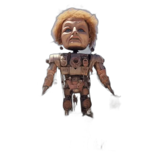 robot, face, creature, staff transparent PNG cut-out