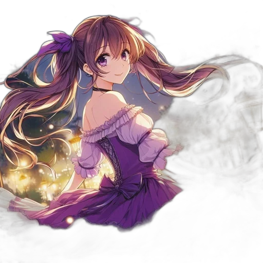 dress, staff, flower, weapon transparent PNG cut-out