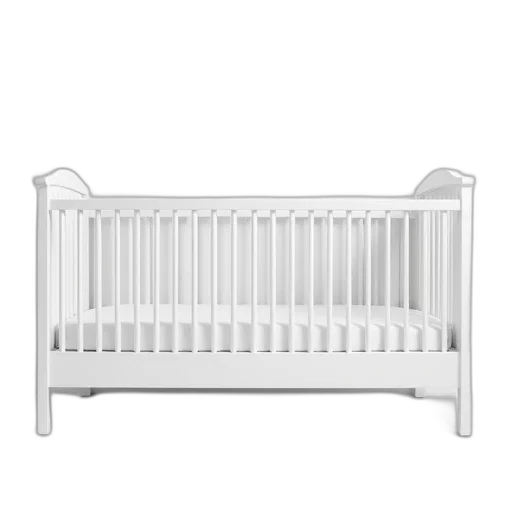 furniture, white, minimalist, crib transparent PNG cut-out