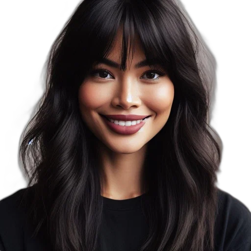face, hair, staff, photorealistic transparent PNG cut-out
