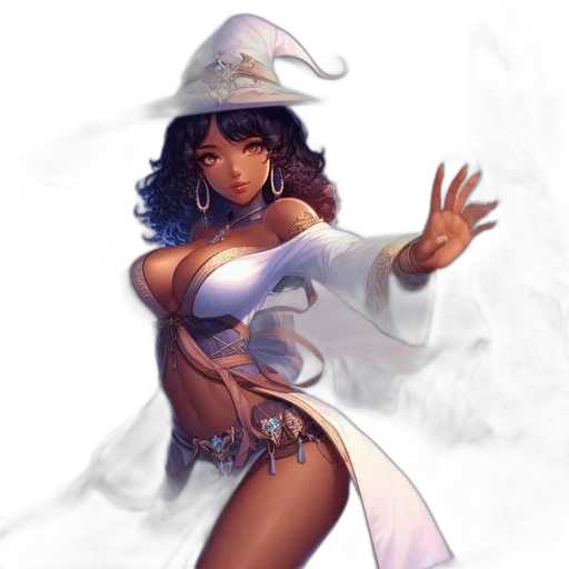hat, staff, fantasy art, concept art transparent PNG cut-out
