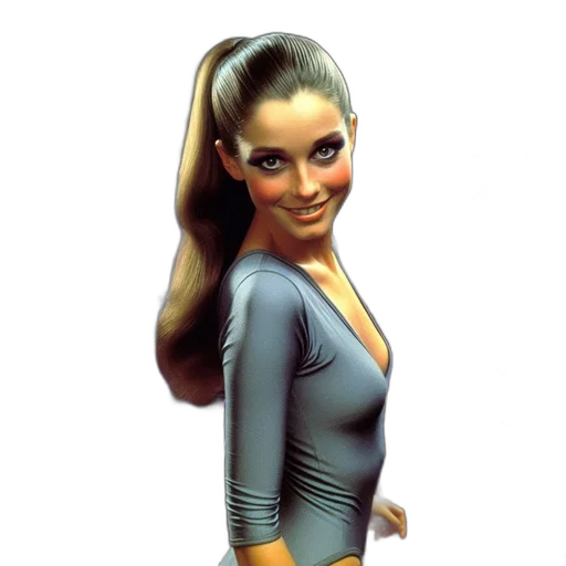 dress, staff, hair, photorealistic transparent PNG cut-out
