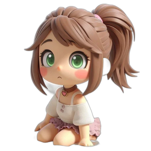 face, 3d render, anime, concept art transparent PNG cut-out