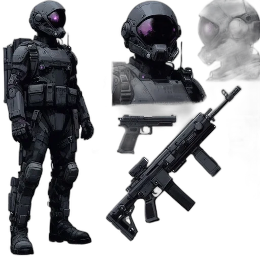 weapon, robot, concept art, cyberpunk transparent PNG cut-out