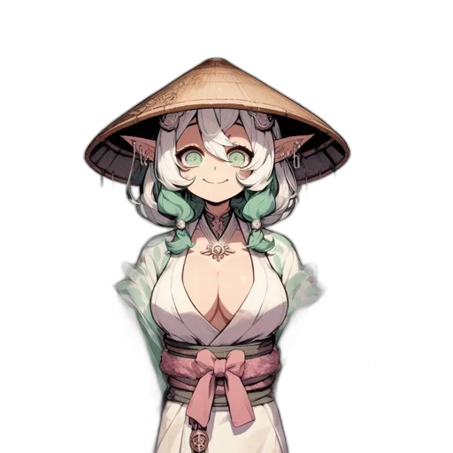 hat, staff, flower, mask transparent PNG cut-out