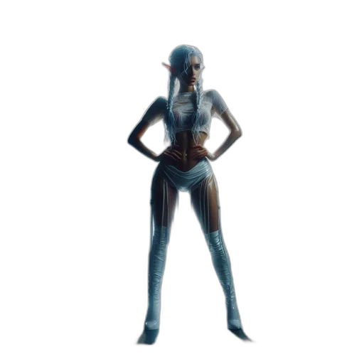 robot, creature, staff, dress transparent PNG cut-out