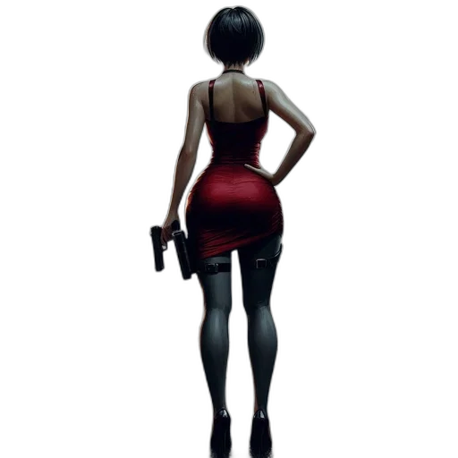 dress, weapon, staff, robot transparent PNG cut-out