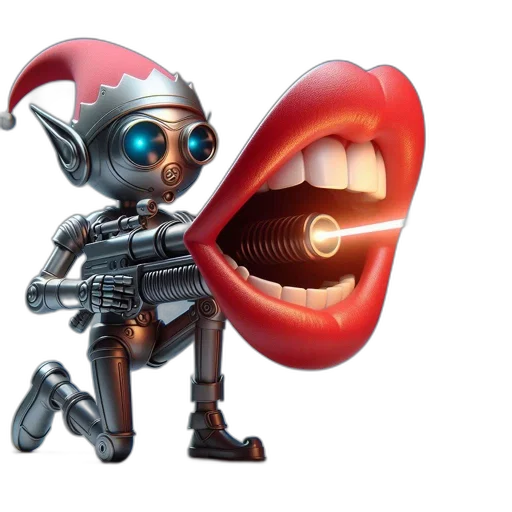 robot, weapon, concept art, 3d render transparent PNG cut-out
