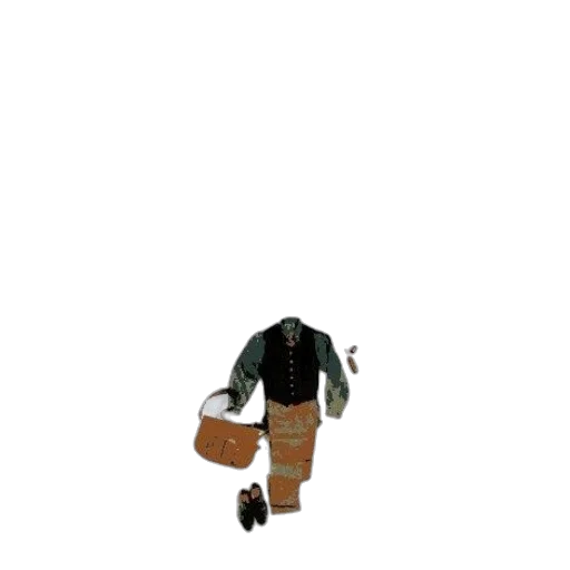 robot, jacket, creature, staff transparent PNG cut-out