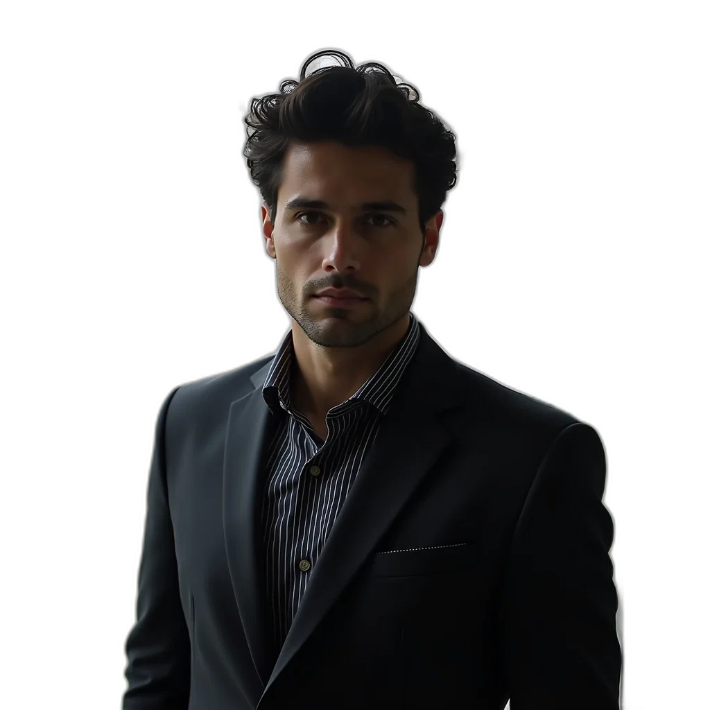 jacket, staff, face, hair transparent PNG cut-out