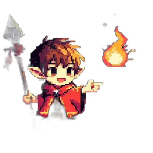 staff, dragon, weapon, pixel art transparent PNG cut-out