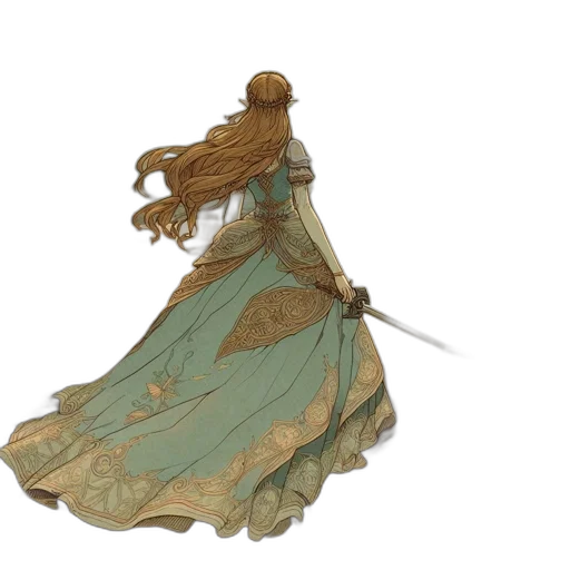 dress, sword, weapon, staff transparent PNG cut-out