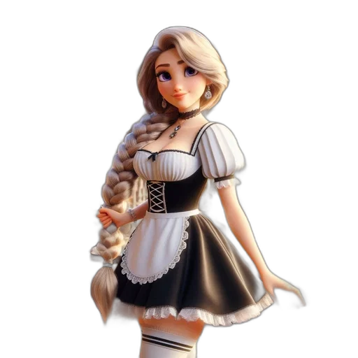 dress, staff, robot, 3d render transparent PNG cut-out